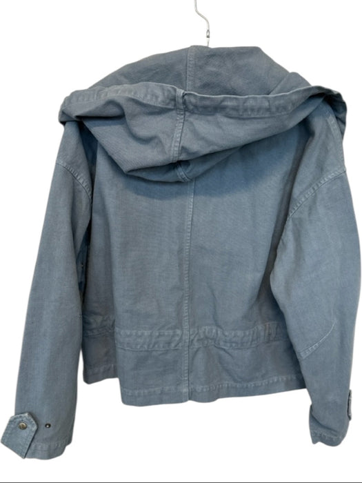 Isabel Marant Size 40 Slate Blue Cotton Hood Cargo Buttons Jacket Slate Blue / 40