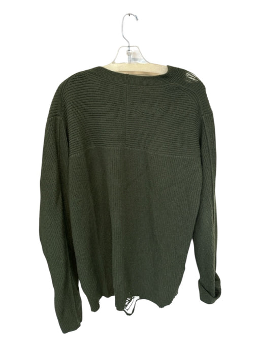 Helmut Lang Size S Olive Green Wool & Cashmere Knit Distressed Sweater Olive Green / S