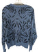 Cinq a Sept Size L Blue & Black Alpaca Blend Long Sleeve Animal Print Sweater Blue & Black / L