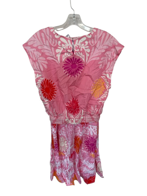 Sheridan French Size S Pink, Red, White Cotton & Lycra Floral Maxi Skirt Set Pink, Red, White / S