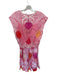 Sheridan French Size S Pink, Red, White Cotton & Lycra Floral Maxi Skirt Set Pink, Red, White / S