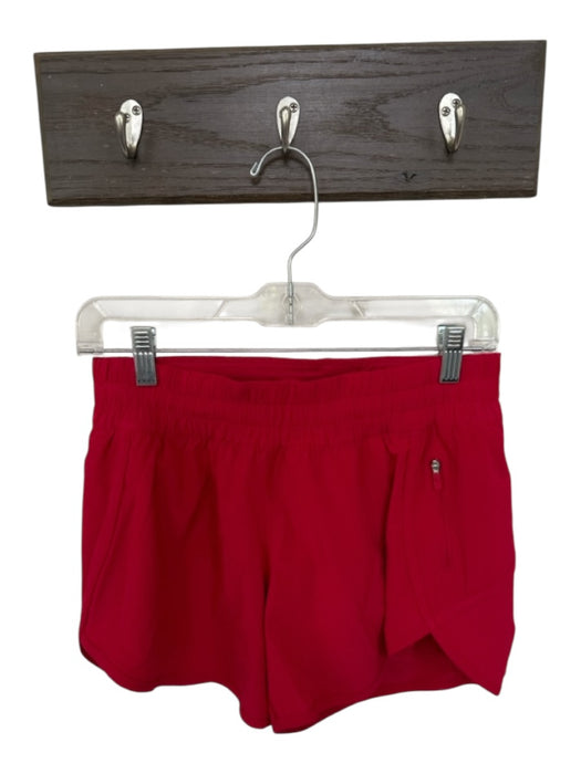 Lululemon Size 8 Red Synthetic Elastic Waist Mid Rise Athletic Shorts Red / 8