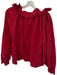 Aquarius Cocktail Size 1/S Tomato Red Cotton Velvet Detail Long Sleeve Blouse Tomato Red / 1/S