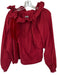 Aquarius Cocktail Size 1/S Tomato Red Cotton Velvet Detail Long Sleeve Blouse Tomato Red / 1/S