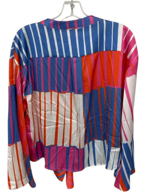 Hutch Size S Pink, Orange & blue Polyester Long Sleeve Front Tie Button Up Top Pink, Orange & blue / S