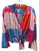 Hutch Size S Pink, Orange & blue Polyester Long Sleeve Front Tie Button Up Top Pink, Orange & blue / S