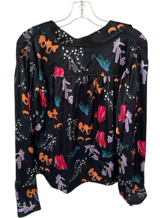 Hutch Size L Black & Multi Polyester Button Up Shoes Long Sleeve Graphic Top Black & Multi / L