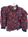 Farm Rio Size S Blue, Orange & Pink Cotton Half Sleeve Mushroom Lace Trim Top Blue, Orange & Pink / S