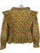 Celia B Size L Beige & Multi Cotton Structured Long Sleeve Flowers Top Beige & Multi / L