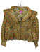 Celia B Size L Beige & Multi Cotton Structured Long Sleeve Flowers Top Beige & Multi / L