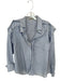 Palmer // Harding Size 10 Blue & White Cotton Pinstripe Ruffle Detail Top Blue & White / 10