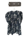 Hunter Bell Size S Gray & Cream Cotton Short Puff Sleeve Floral Mini Dress Gray & Cream / S