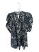 Hunter Bell Size S Gray & Cream Cotton Short Puff Sleeve Floral Mini Dress Gray & Cream / S