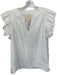 Emily McCarthy Size XS White Rayon Blend Lined V Neck Ruffle sleeve Top White / XS