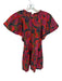 La Roque Size XS Pink, Red & Blue Cotton Botanical Leaves Short Sleeve Dress Pink, Red & Blue / XS