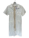 Lilla P Size S White Cotton Denim Short Sleeve Button Up Maxi Belted Dress White / S