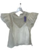 Simkhai Size L White Sheer Slip Incld Ruffle Sleeve Detail Button Neck Top White / L