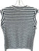 Veronica Beard Size M White & Navy Cotton Rolled Sleeves Stripes Muscle Tank Top White & Navy / M