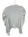 Adeam Size L White Cotton Blend Long Balloon Sleeve Knit Buttons Sweater White / L