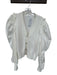 Adeam Size L White Cotton Blend Long Balloon Sleeve Knit Buttons Sweater White / L