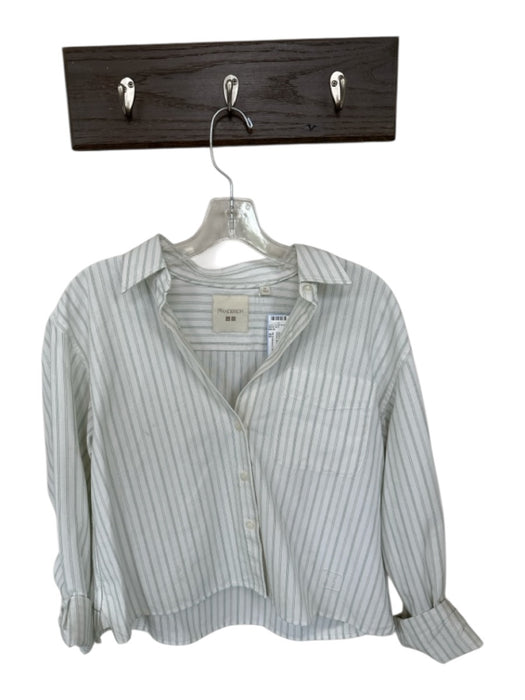 JW Anderson X UNI QLO Size XS White & Green Cotton Long Sleeve Striped Top White & Green / XS