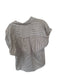 Veronica Beard Size 4 Tan & White Cotton Short Sleeve Striped Collar Button Top Tan & White / 4