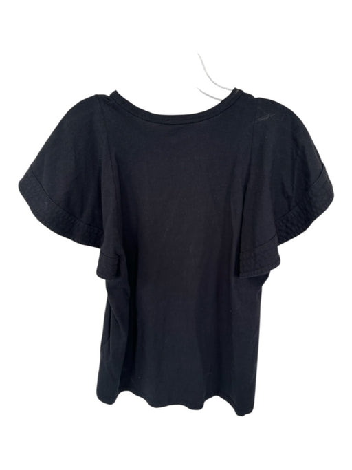 A.L.C. Size M Black Cotton Short Sleeve Top Black / M