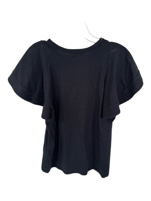 A.L.C. Size M Black Cotton Short Sleeve Top Black / M