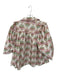 Karlie Size S Purple & Green Cotton Long Balloon Sleeve Flowers Buttons Top Purple & Green / S