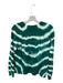 Minnierose Size M Green & White Cotton Crew Neck Tie Dye Long Sleeve Sweater Green & White / M