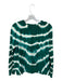 Minnierose Size M Green & White Cotton Crew Neck Tie Dye Long Sleeve Sweater Green & White / M