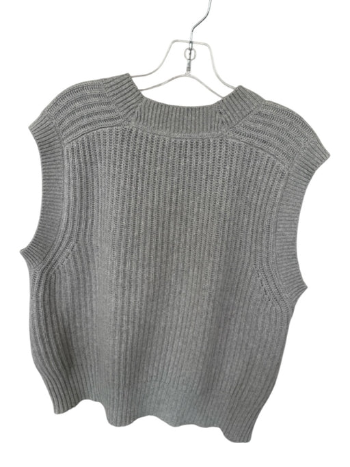 Brochu Walker Size M Light Gray Cotton & Cashmere Sleeveless Knit Sweater Light Gray / M