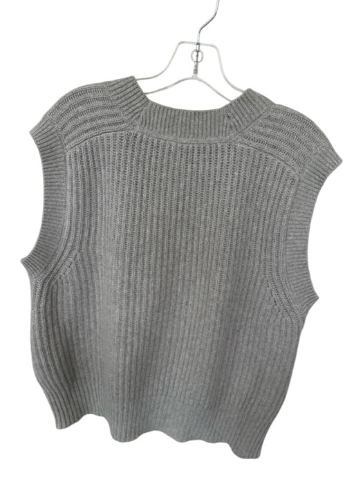 Brochu Walker Size M Light Gray Cotton & Cashmere Sleeveless Knit Sweater Light Gray / M