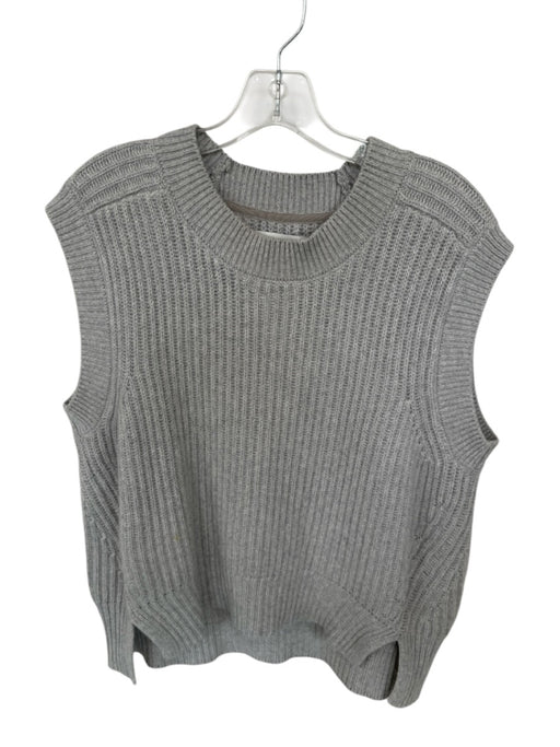 Brochu Walker Size M Light Gray Cotton & Cashmere Sleeveless Knit Sweater Light Gray / M