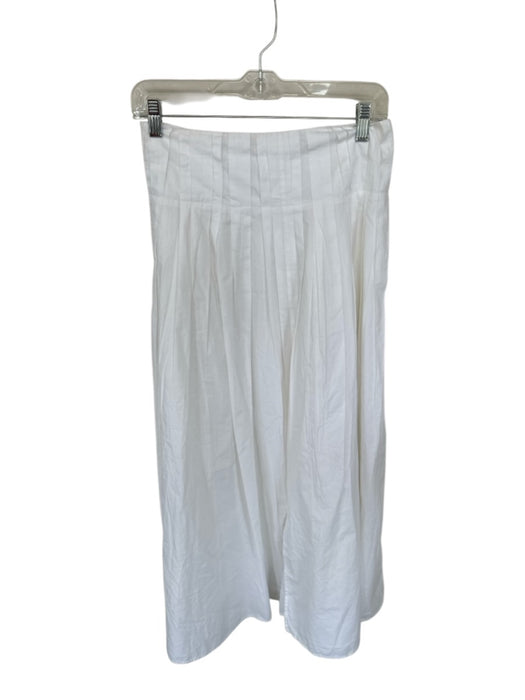 Love The Label Size XS White Cotton Pleated High Waist Maxi Skirt White / XS