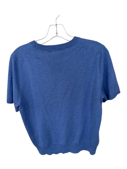 J. McLaughlin Size M Blue Cotton & Modal Short Sleeve Knit Top Blue / M