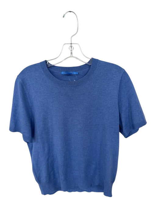 J. McLaughlin Size M Blue Cotton & Modal Short Sleeve Knit Top Blue / M