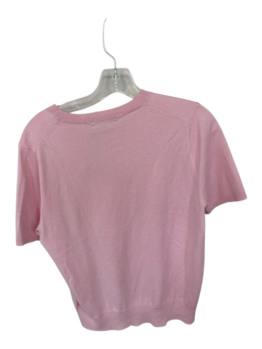 J. McLaughlin Size M Baby Pink Cotton & Modal Short Sleeve Knit Top Baby Pink / M