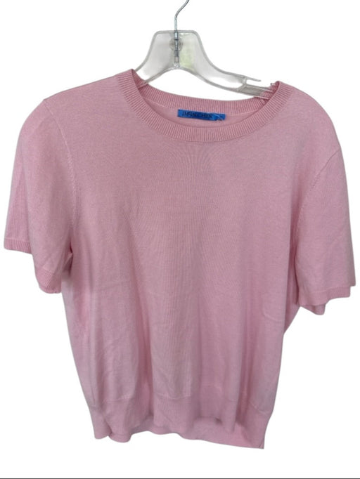 J. McLaughlin Size M Baby Pink Cotton & Modal Short Sleeve Knit Top Baby Pink / M