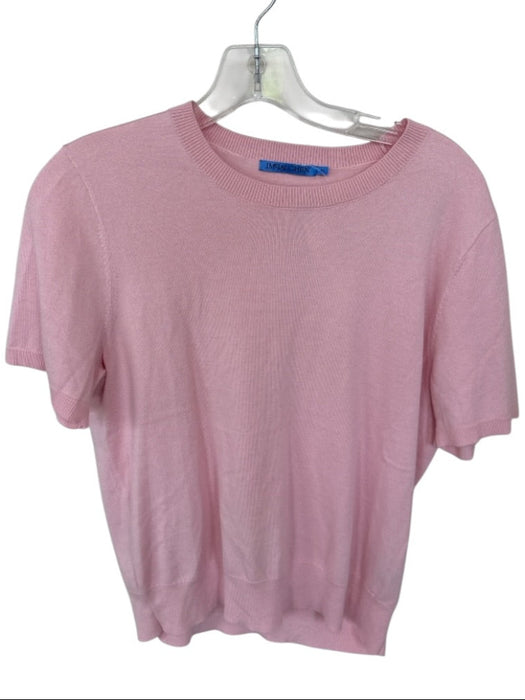 J. McLaughlin Size M Baby Pink Cotton & Modal Short Sleeve Knit Top Baby Pink / M