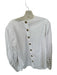 Veronica Beard Size 12 White Cotton Long Balloon Sleeve Back Buttons Top White / 12