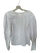 Veronica Beard Size 12 White Cotton Long Balloon Sleeve Back Buttons Top White / 12