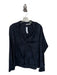 Vince Size M Navy Viscose Long Sleeve Jaquard Collar V Neck Top Navy / M