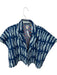 Ivy Jane Size S/M Navy & Red Cotton Quilted Fish Flowers Open Front Jacket Navy & Red / S/M