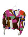 Crosby Size M Multi Cotton Long Sleeve Shapes Raw Hem Top Multi / M