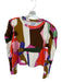 Crosby Size M Multi Cotton Long Sleeve Shapes Raw Hem Top Multi / M