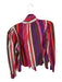 Carolina K Size S Purple & Red Cotton Shoulder Pads Striped Neck Tie Top Purple & Red / S