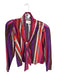 Carolina K Size S Purple & Red Cotton Shoulder Pads Striped Neck Tie Top Purple & Red / S