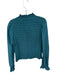 Marie Oliver Size M Teal Recycled Polyester Mock Neck smocked Back Zip Top Teal / M
