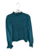 Marie Oliver Size M Teal Recycled Polyester Mock Neck smocked Back Zip Top Teal / M